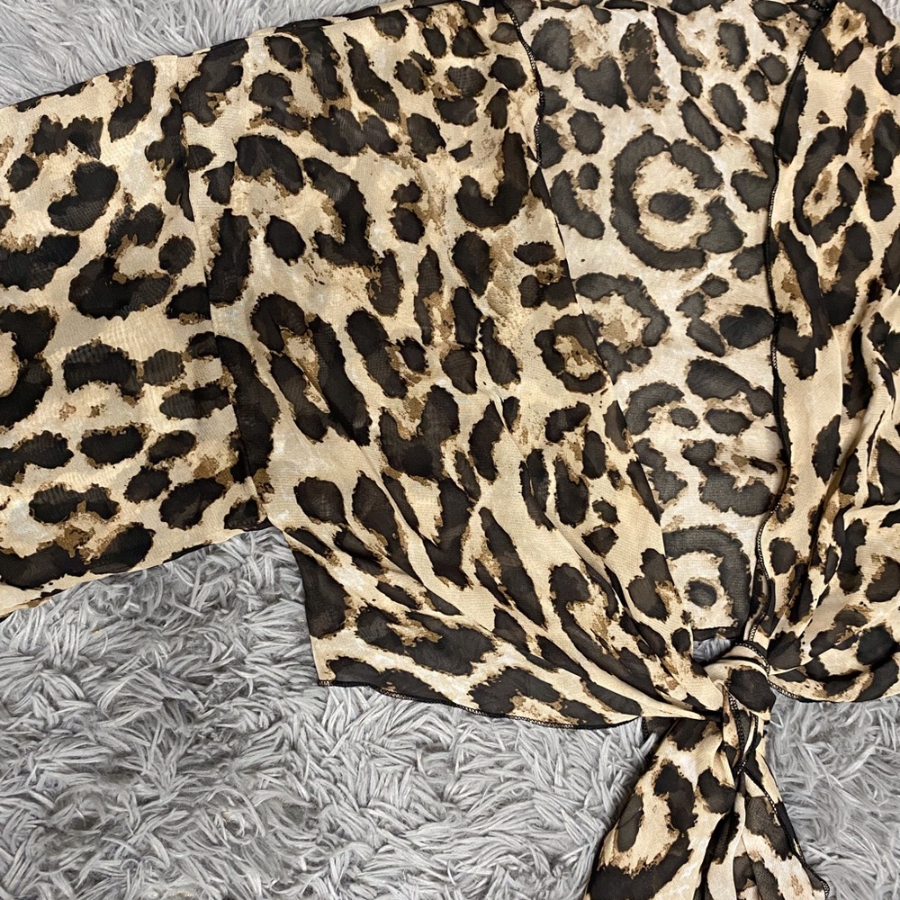See Through Cheetah Crop Top
